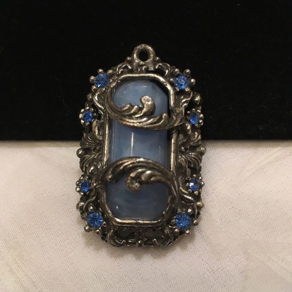 Vintage Blue Moonstone In Pot Metal Set - Picture 6 of 9